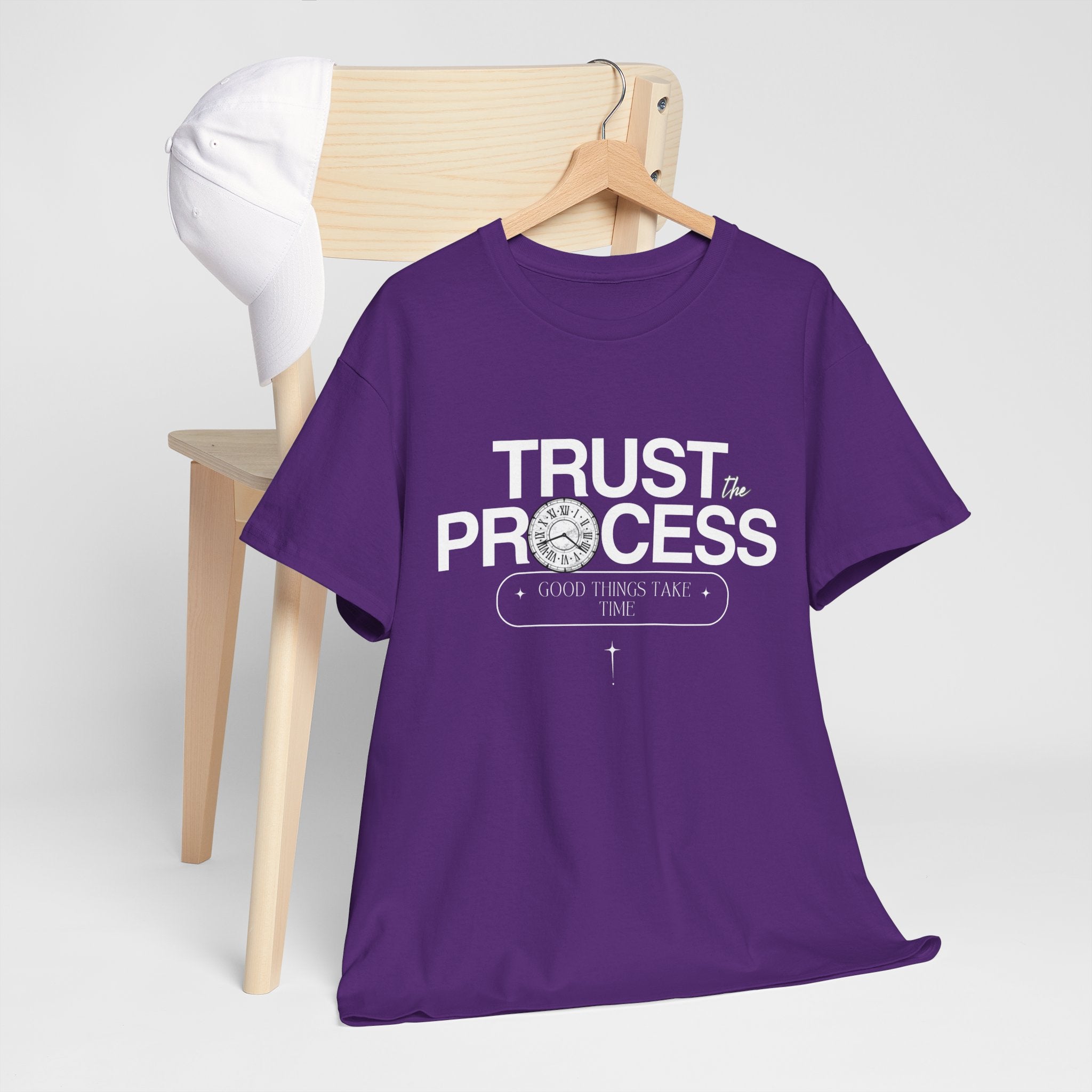 Trust the Process Unisex Heavy Cotton Tee, Motivational Shirt, Inspirational Gift, Casual Wear, Comfortable Everyday Tee