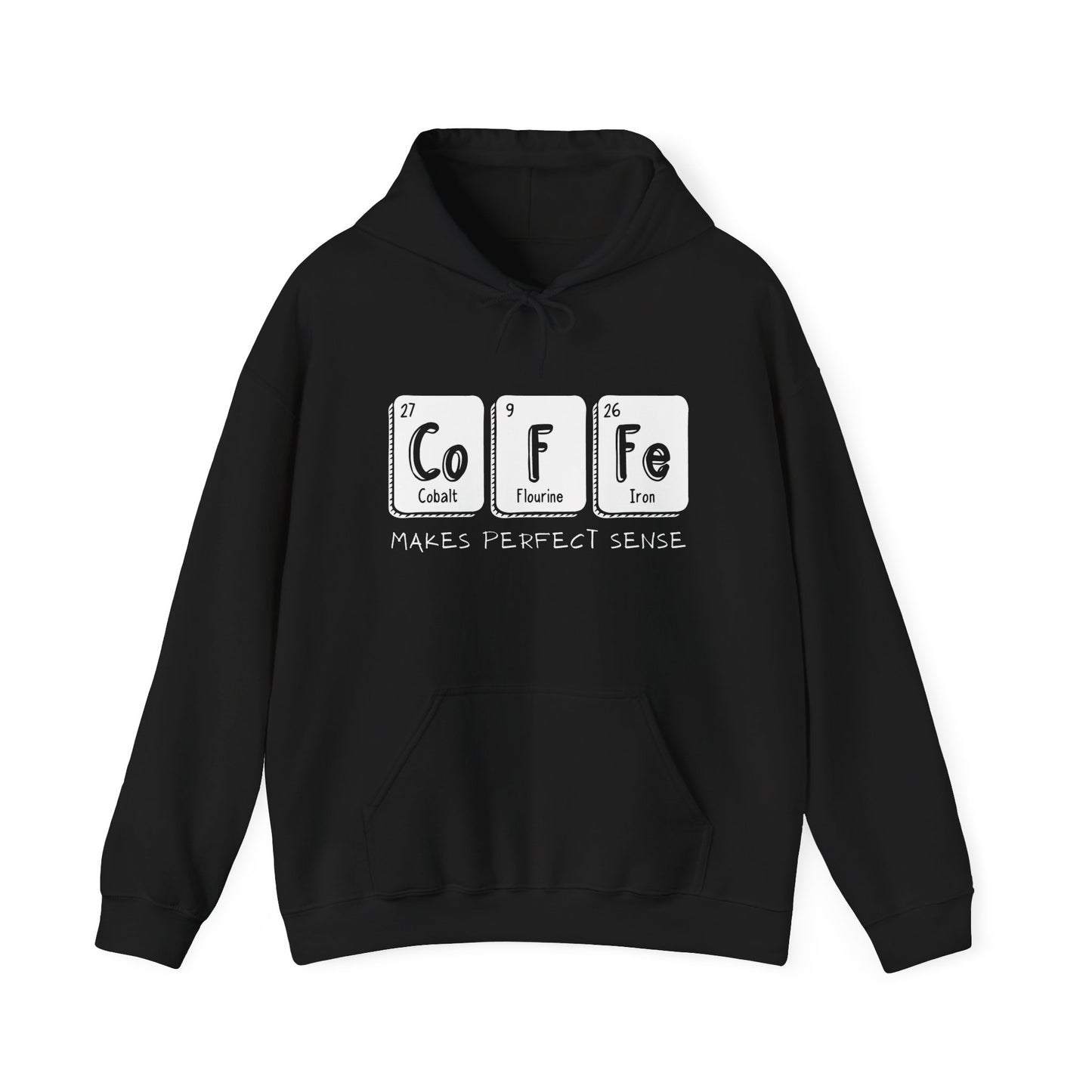 Coffee Chemistry Hooded Sweatshirt, Funny Sweatshirt for Coffee Lovers, Gift for Chemists, Cute Science Apparel, Perfect for Birthdays or