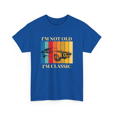 Funny Classic Car Unisex Heavy Cotton Tee - I'm Not Old, I'm Classic, Vintage Car Shirt, Birthday Gift, Retro Car Tee, Unique Gift, Car Enthusiast