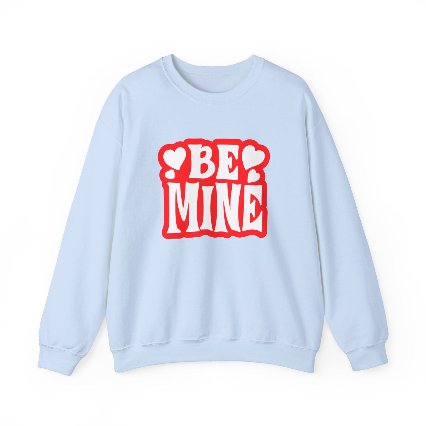 Cute 'Be Mine' Unisex Crewneck Sweatshirt, Valentine's Day Gift, Cozy Sweatshirt, Couples Apparel, Heart Design, Gift for Him/Her