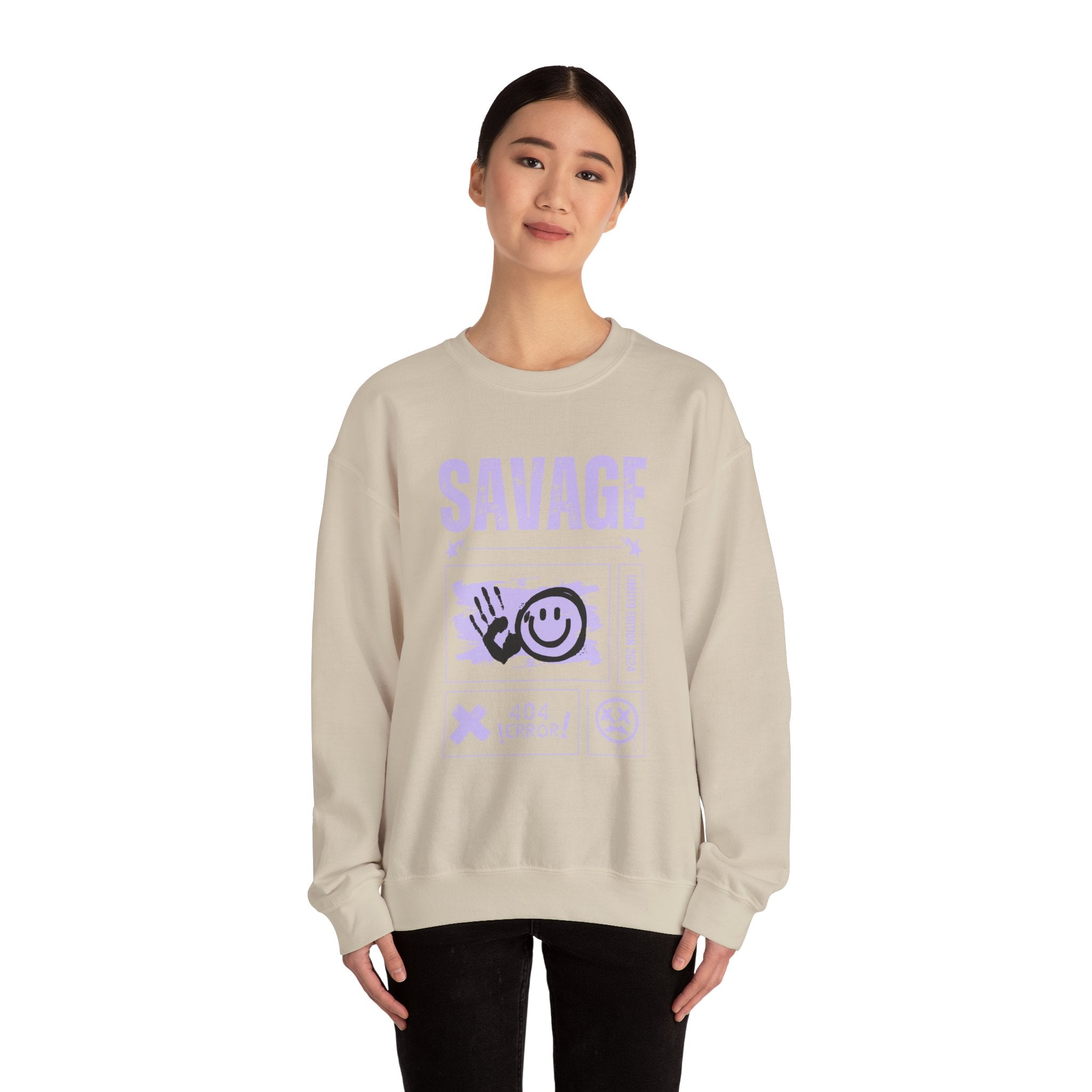 Savage Graphic Crewneck Sweatshirt, Unisex Sweatshirt, Casual Streetwear, Cozy Apparel for All Occasions