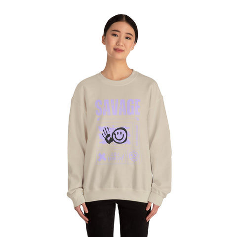 Savage Graphic Crewneck Sweatshirt, Unisex Sweatshirt, Casual Streetwear, Cozy Apparel for All Occasions