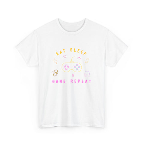 Gamer Vibes Unisex Tee - Eat Sleep Game Repeat, Video Game Shirt, Casual Wear, Gift for Gamers, Gaming Merchandise