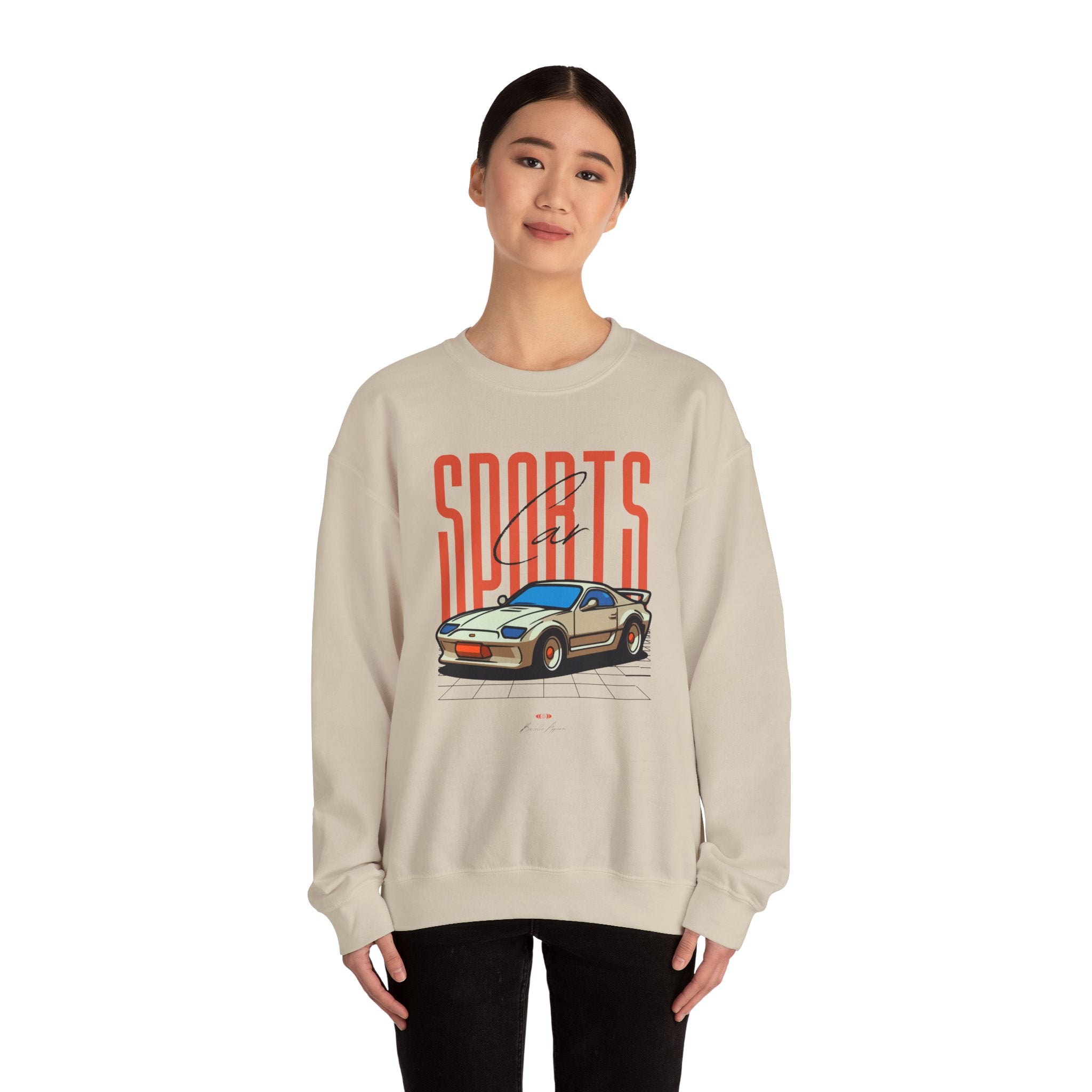 Sports Car Graphic Sweatshirt, Unisex Crewneck, Comfortable