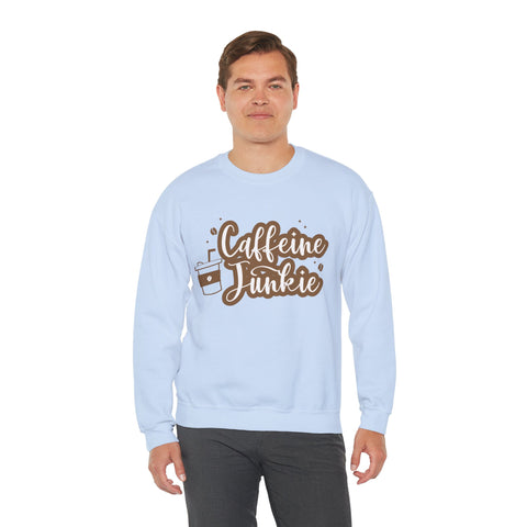 Caffeine Junkie Crewneck Sweatshirt | Cozy Gift for Coffee Lovers, Perfect for Fall, Everyday Wear, Casual Style, Gift for Her