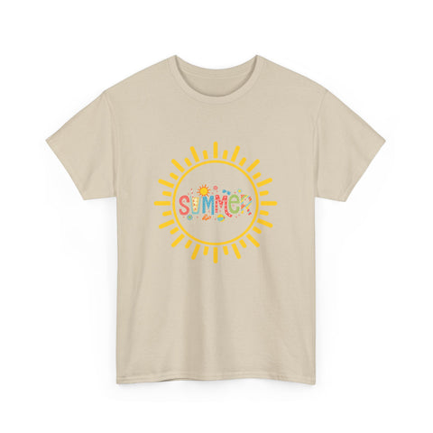 Summer Vibes Unisex Heavy Cotton Tee, Casual Summer Shirt, Retro Sunshine Tee