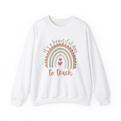 Rainbow Teacher Sweatshirt - Perfect Gift for Educators, Classroom Apparel, Cozy Style for Teachers, Back to School