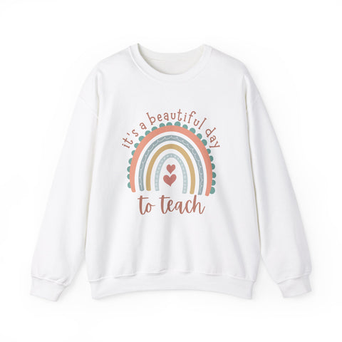 Rainbow Teacher Sweatshirt - Perfect Gift for Educators, Classroom Apparel, Cozy Style for Teachers, Back to School