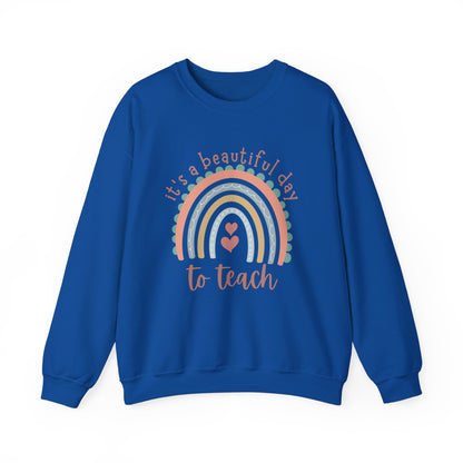 Rainbow Teacher Sweatshirt - Perfect Gift for Educators, Classroom Apparel, Cozy Style for Teachers, Back to School