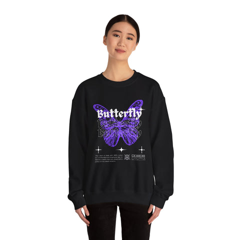 Butterfly Graphic Crewneck Sweatshirt, Unisex Sweatshirt, Cozy,Streetwear Fashion, Spring Wardrobe Essential, Butterfly Lover's Gift