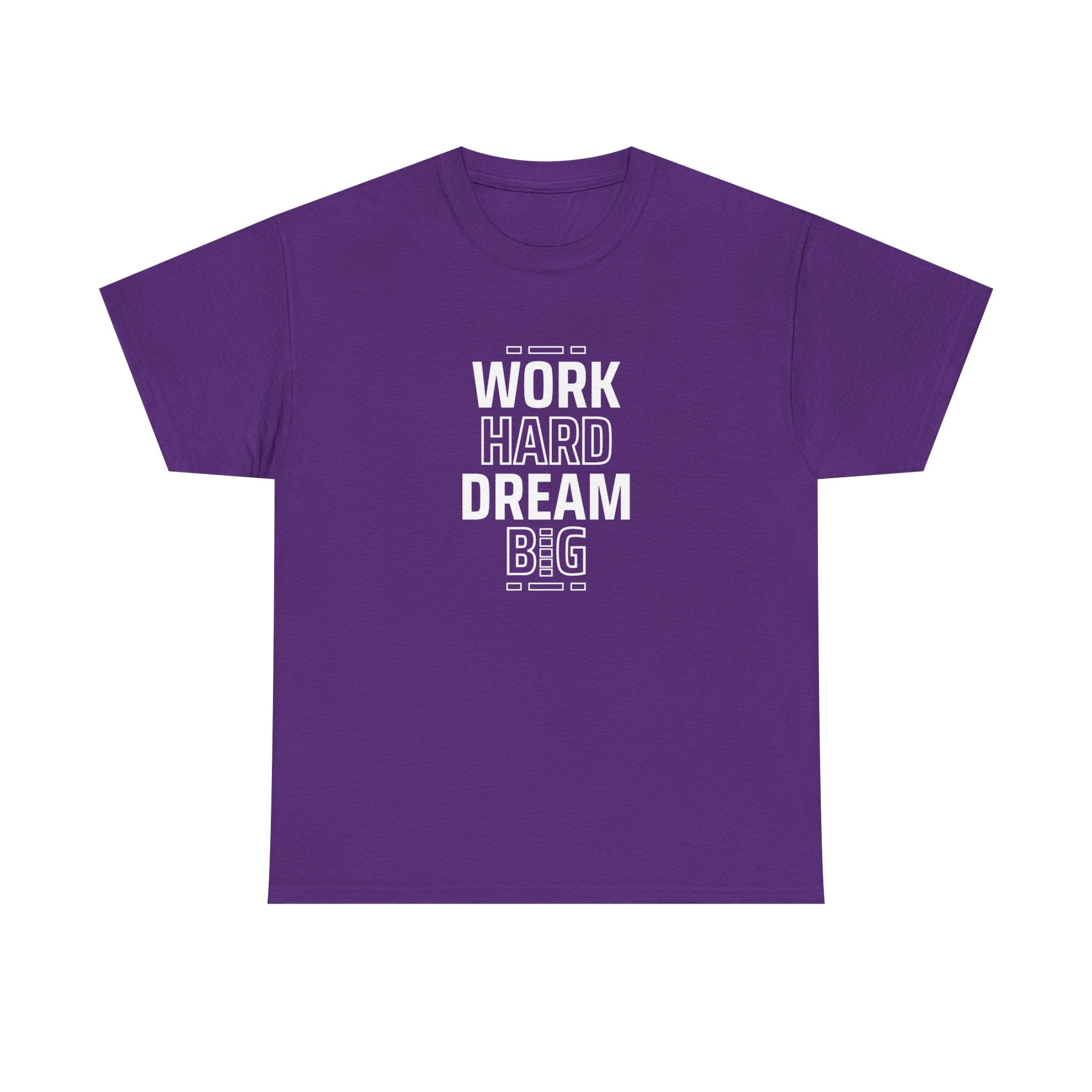 Motivational Unisex Heavy Cotton Tee - Perfect for Dreamers, Visionaries, Entrepreneurs, Inspirational Gift, Casual Wear, Work Hard Dream,