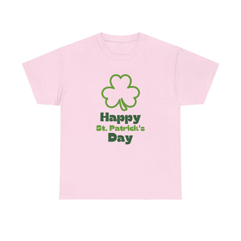 St Patrick's Day Unisex Tee, Green Clover Design, Fun Party Outfit, Gift Idea. Casual Wear Shirt