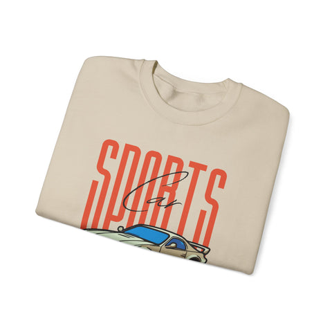 Sports Car Graphic Sweatshirt, Unisex Crewneck, Comfortable
