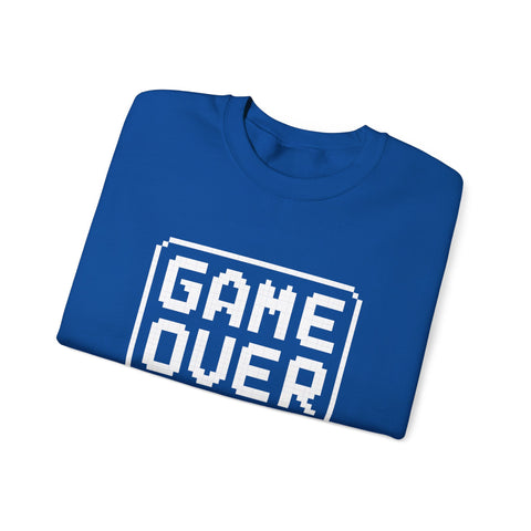 Pixel Art Game Over Sweatshirt, Retro Gaming Sweater, Cozy Unisex Pullover, Perfect Gift for Gamers, Versatile Casual Wear
