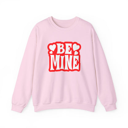 Cute 'Be Mine' Unisex Crewneck Sweatshirt, Valentine's Day Gift, Cozy Sweatshirt, Couples Apparel, Heart Design, Gift for Him/Her