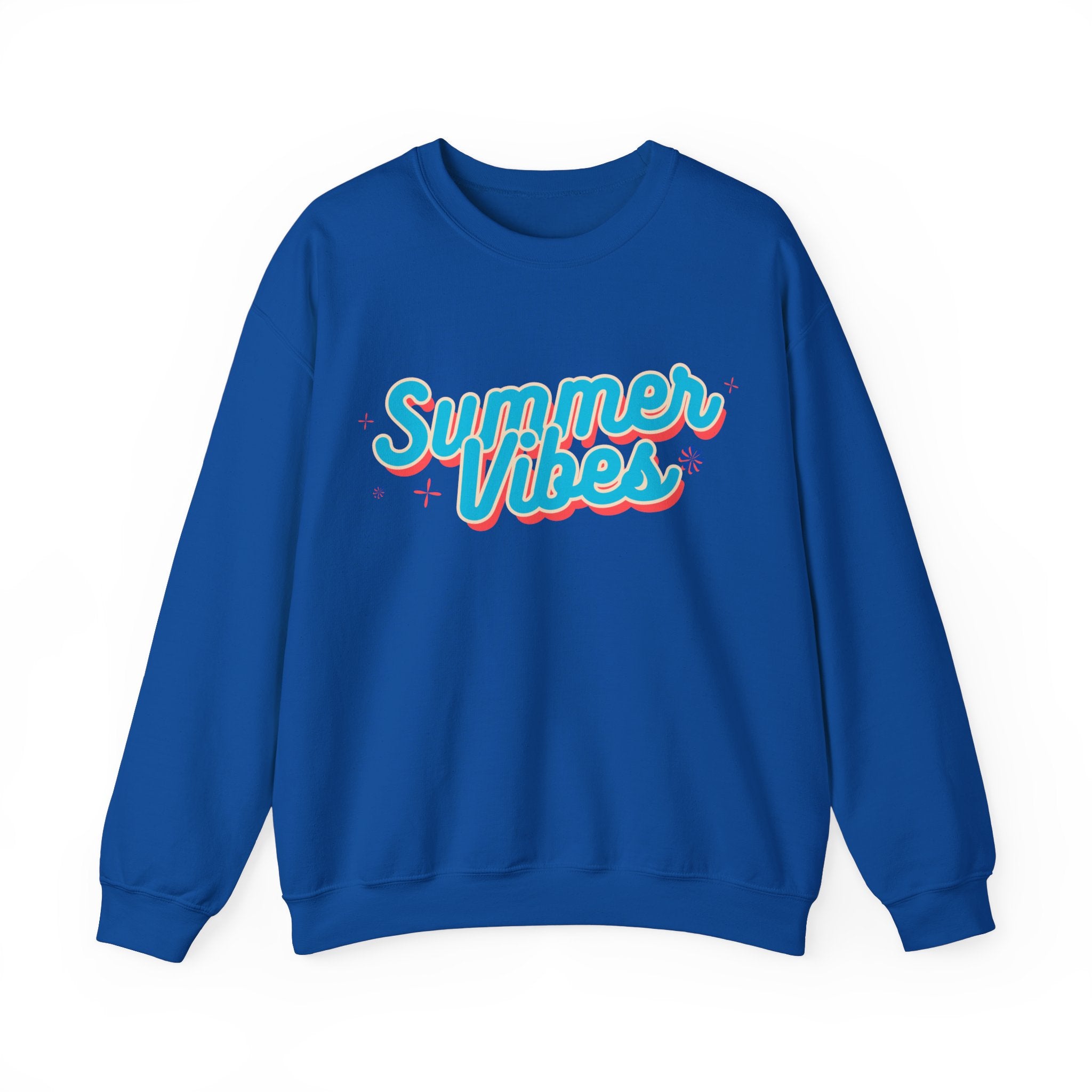 Retro Summer Vibes Crewneck Sweatshirt, Cozy Unisex Pullover, Perfect for Pool Parties, Beach Days, Summer Festivals, Gift Idea