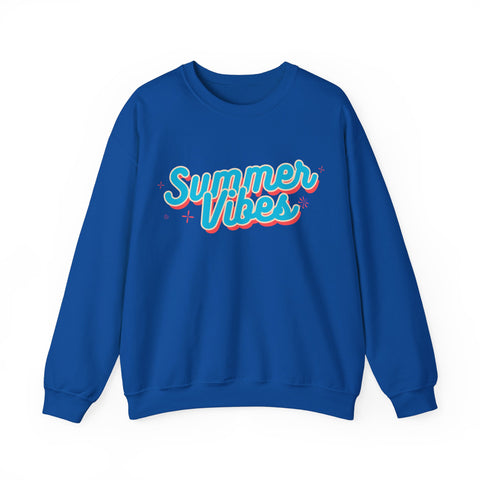 Retro Summer Vibes Crewneck Sweatshirt, Cozy Unisex Pullover, Perfect for Pool Parties, Beach Days, Summer Festivals, Gift Idea
