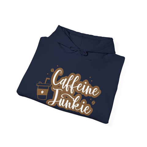 Caffeine Junkie Hoodie, Cozy Sweatshirt for Coffee Lovers, Gift for Baristas and Students, Perfect for Relaxing Evenings
