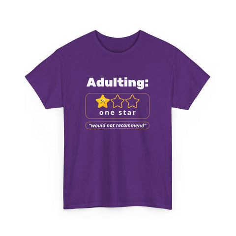 Funny Adulting Unisex Heavy Cotton Tee, Perfect Gift for Graduates, Birthdays, Casual Wear, Humor Shirt, Everyday Laughs