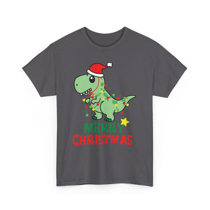 Merry Christmas Dino Tee, Cute Dinosaur Shirt, Unisex Holiday Tee, Fun Christmas Apparel, Gift for Dino Lovers