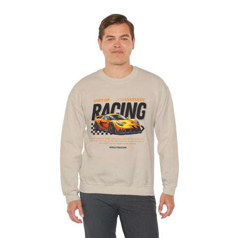 Sporty Racing Sweatshirt for Car Enthusiasts, Unisex Crewneck Pullover, Perfect for Racing Events, Casual Wear