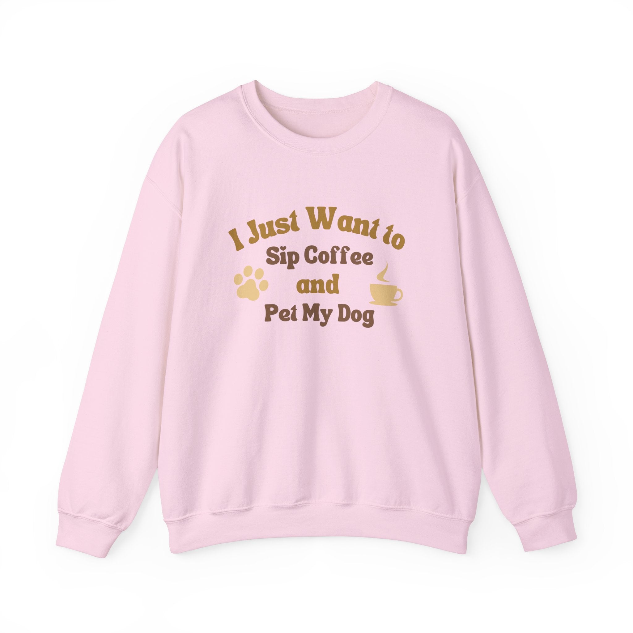 Cozy Dog Lover Crewneck Sweatshirt - I Just Want to Sip Coffee and Pet My Dog, Animal Lover Apparel, Gift for Dog Parents, Relaxed