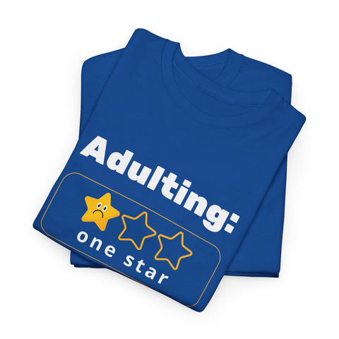 Funny Adulting Unisex Heavy Cotton Tee, Perfect Gift for Graduates, Birthdays, Casual Wear, Humor Shirt, Everyday Laughs