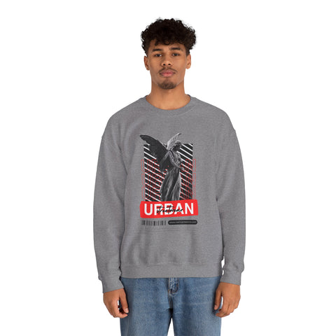 Urban Angel Graphic Sweatshirt, Unisex Crewneck Sweatshirt, Casual Streetwear, Perfect for Gift, Cozy Layering