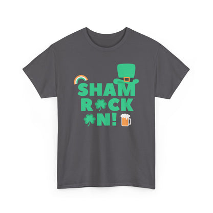 Shamrock On Unisex Heavy Cotton Tee - St Patrick's Day Celebration Shirt