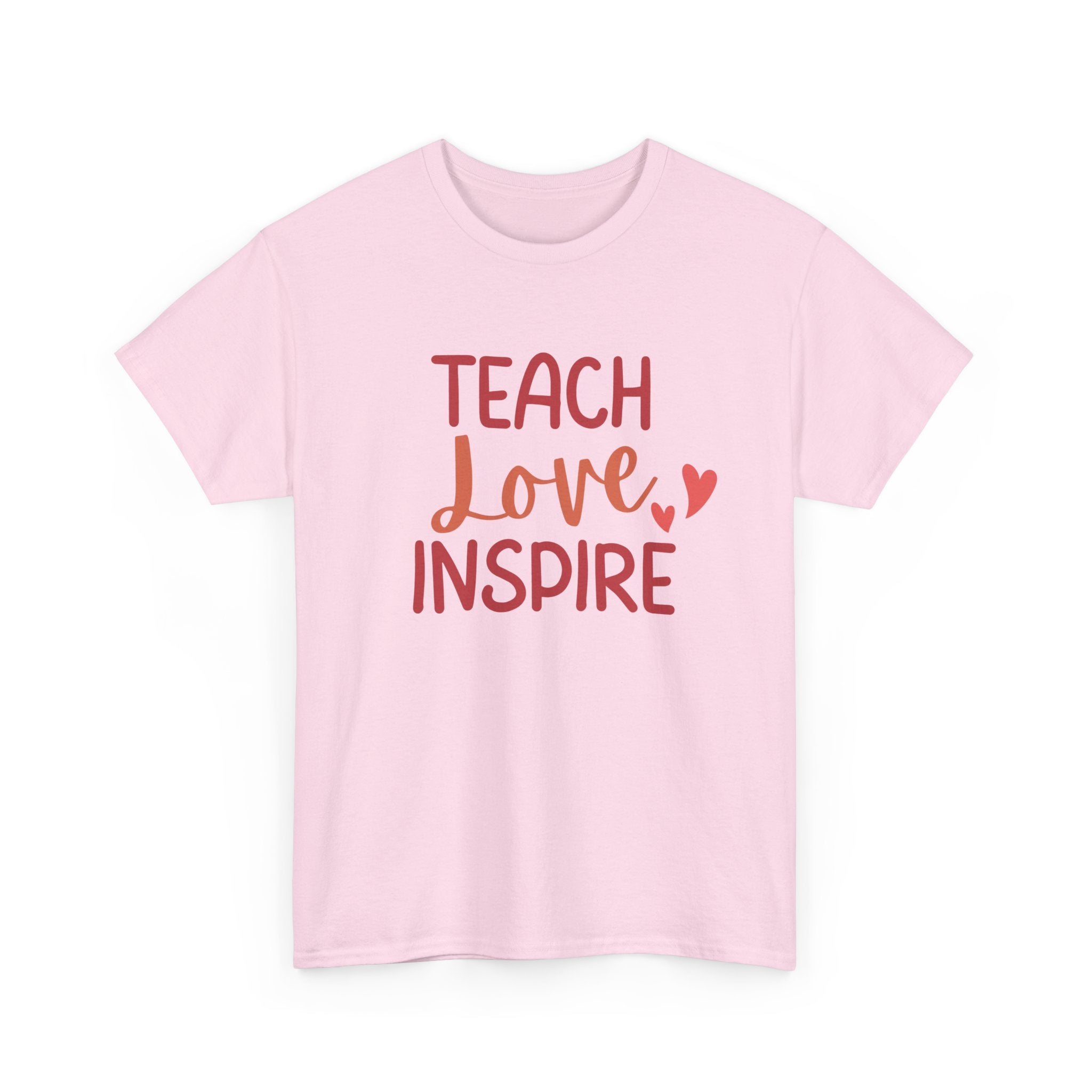 Teach Love Inspire Unisex Heavy Cotton Tee | Inspirational Teacher T-Shirt, Motivational Gift, Classroom Apparel, Education Shirt, Teacher