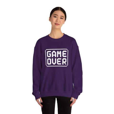 Pixel Art Game Over Sweatshirt, Retro Gaming Sweater, Cozy Unisex Pullover, Perfect Gift for Gamers, Versatile Casual Wear