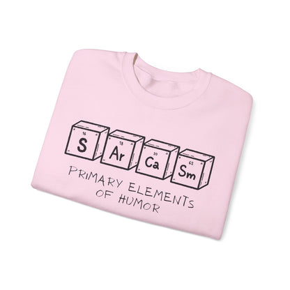 Sarcasm Elements Unisex Crewneck Sweatshirt, Funny Humor Apparel, Gift for Friends, Casual Wear, Comfy Outfit, Unique Gift Idea