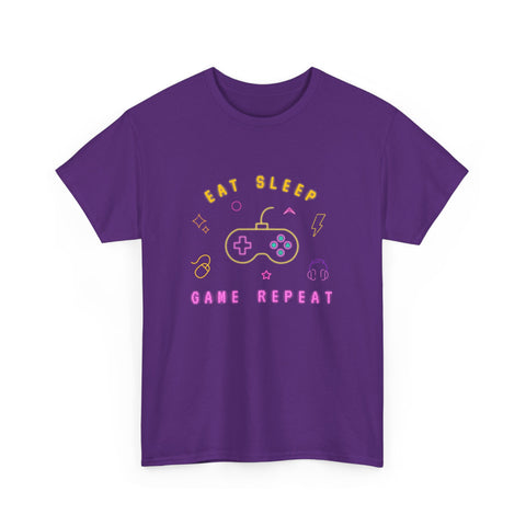 Gamer Vibes Unisex Tee - Eat Sleep Game Repeat, Video Game Shirt, Casual Wear, Gift for Gamers, Gaming Merchandise