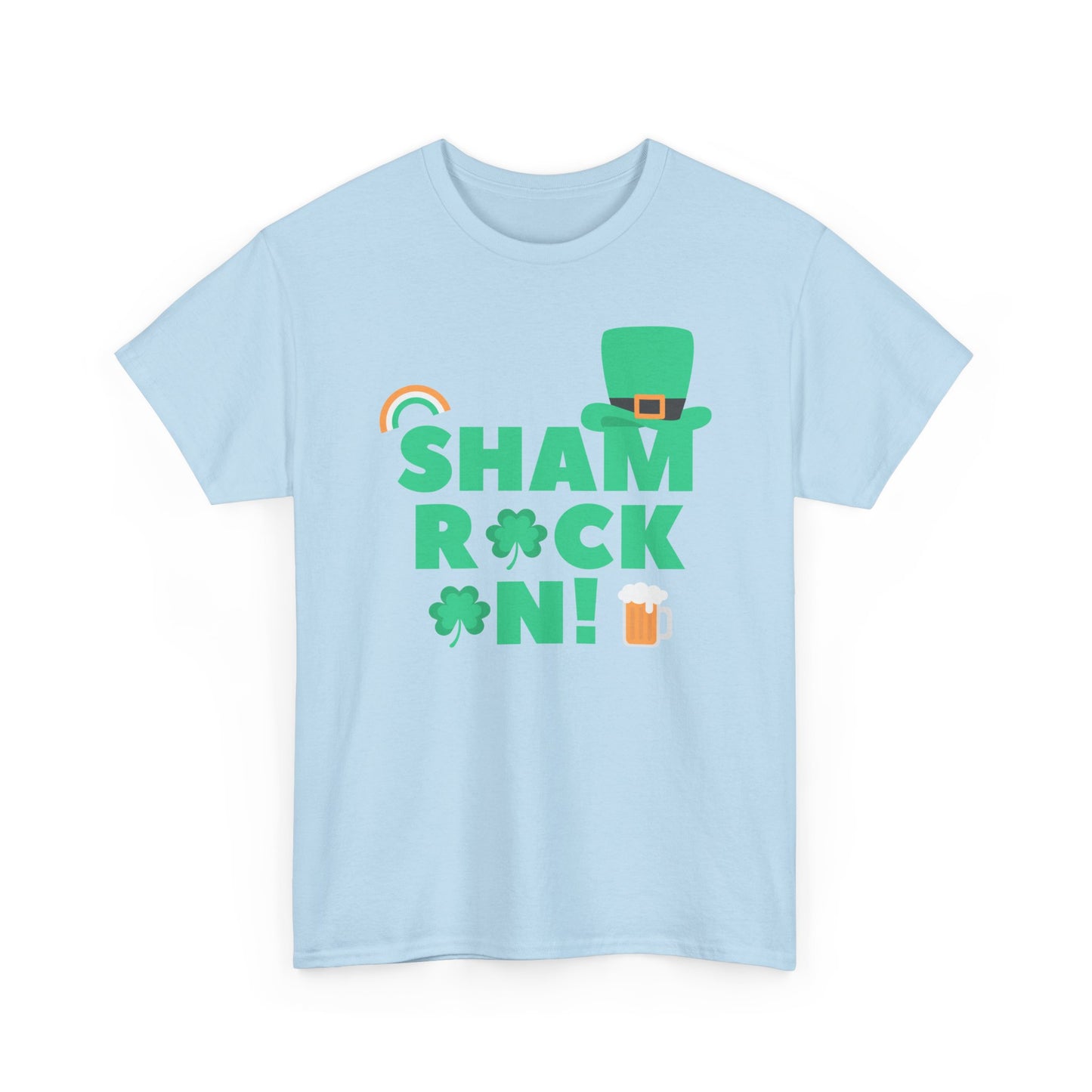 Shamrock On Unisex Heavy Cotton Tee - St Patrick's Day Celebration Shirt