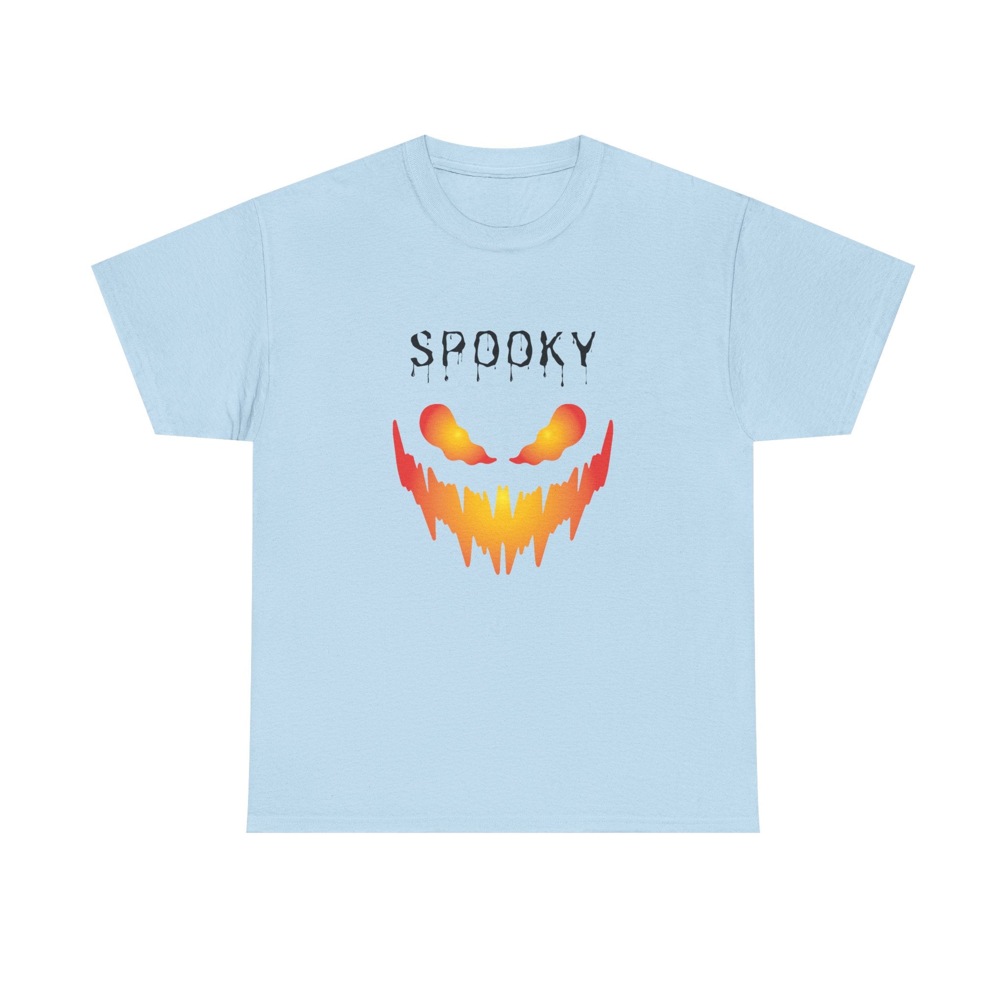 Spooky Halloween Tees, Unisex Heavy Cotton Tee for Fall, Ghostly Graphics Shirt, Halloween Apparel