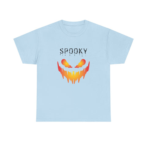 Spooky Halloween Tees, Unisex Heavy Cotton Tee for Fall, Ghostly Graphics Shirt, Halloween Apparel