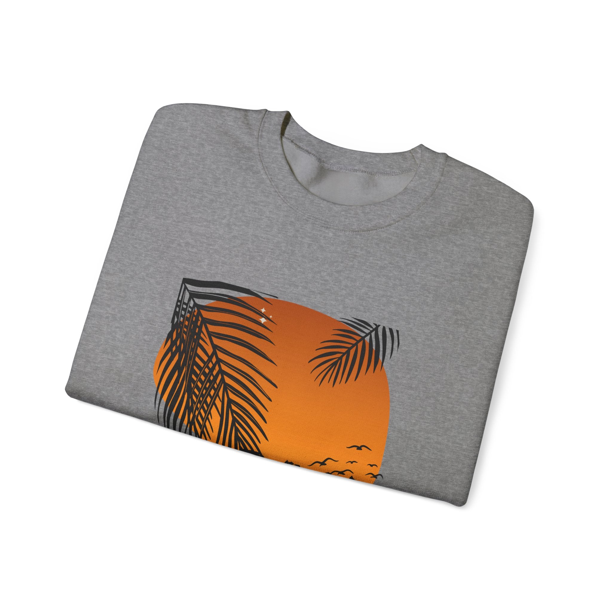 Miami Sunset Crewneck Sweatshirt, Beach Vibes Apparel, Unisex Casual Wear, Summer Fashion