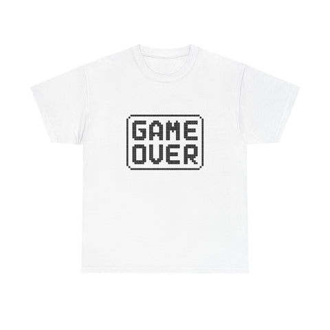 Game Over Unisex Heavy Cotton Tee, Retro Gamer Shirt, Video Game T-Shirt, Casual Gaming Apparel