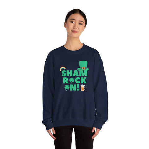 Sham Rock Unisex Sweatshirt, St. Patrick's Day Jumper, Lucky Clover Crewneck, Irish Holiday Pullover, Green Festival Top