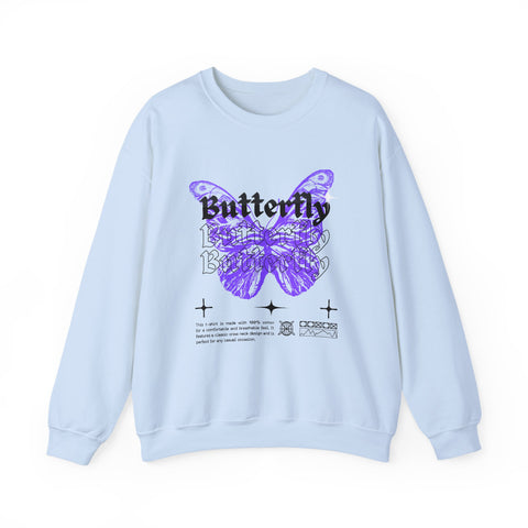 Butterfly Graphic Crewneck Sweatshirt, Unisex Sweatshirt, Cozy,Streetwear Fashion, Spring Wardrobe Essential, Butterfly Lover's Gift