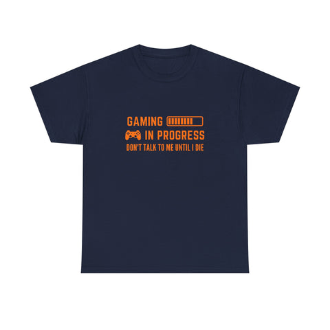 Gaming In Progress Unisex Heavy Cotton Tee, Gamer Gift, Funny Shirt, Birthday Present, Video Game Lover Tee, Casual Wear