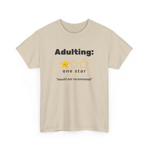 Funny Adulting Unisex Heavy Cotton Tee, Perfect Gift for Graduates, Birthdays, Casual Wear, Humor Shirt, Everyday Laughs