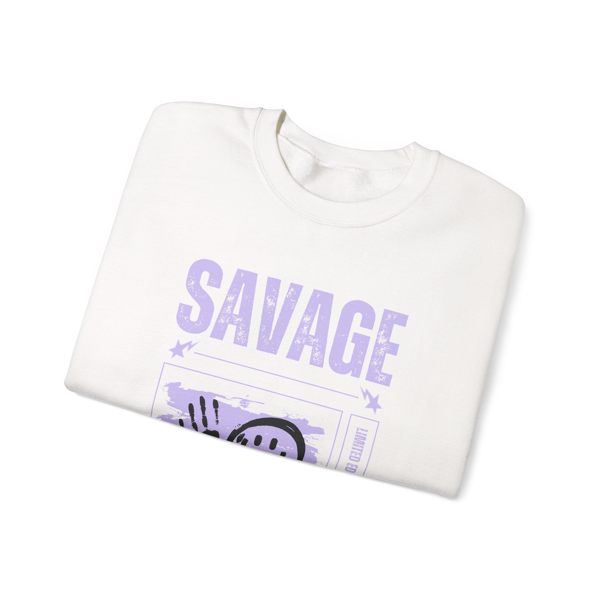 Savage Graphic Crewneck Sweatshirt, Unisex Sweatshirt, Casual Streetwear, Cozy Apparel for All Occasions