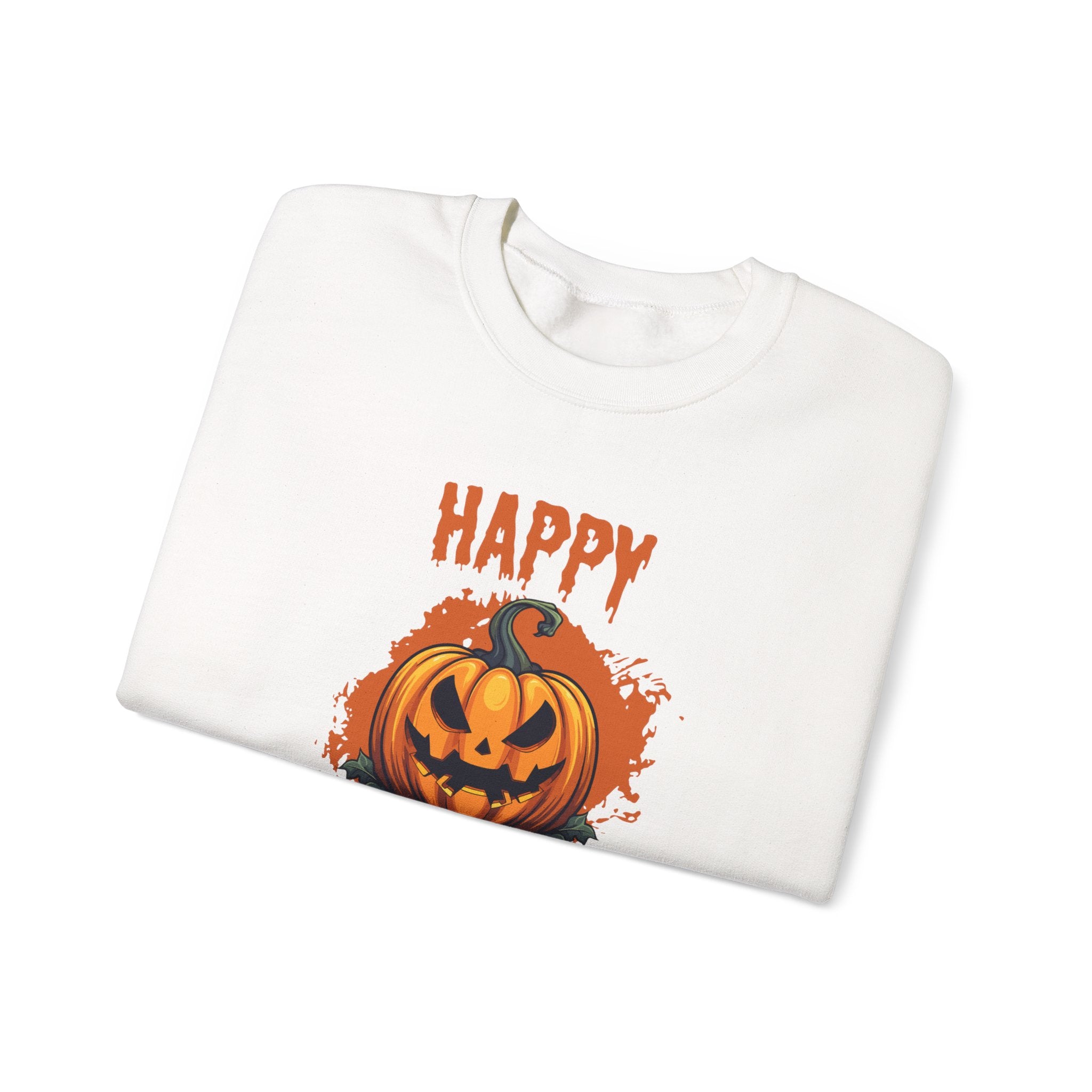 Halloween Pumpkin Crewneck Sweatshirt, Cozy Fall Sweater for Halloween, Unisex Sweatshirt, October Celebration Apparel