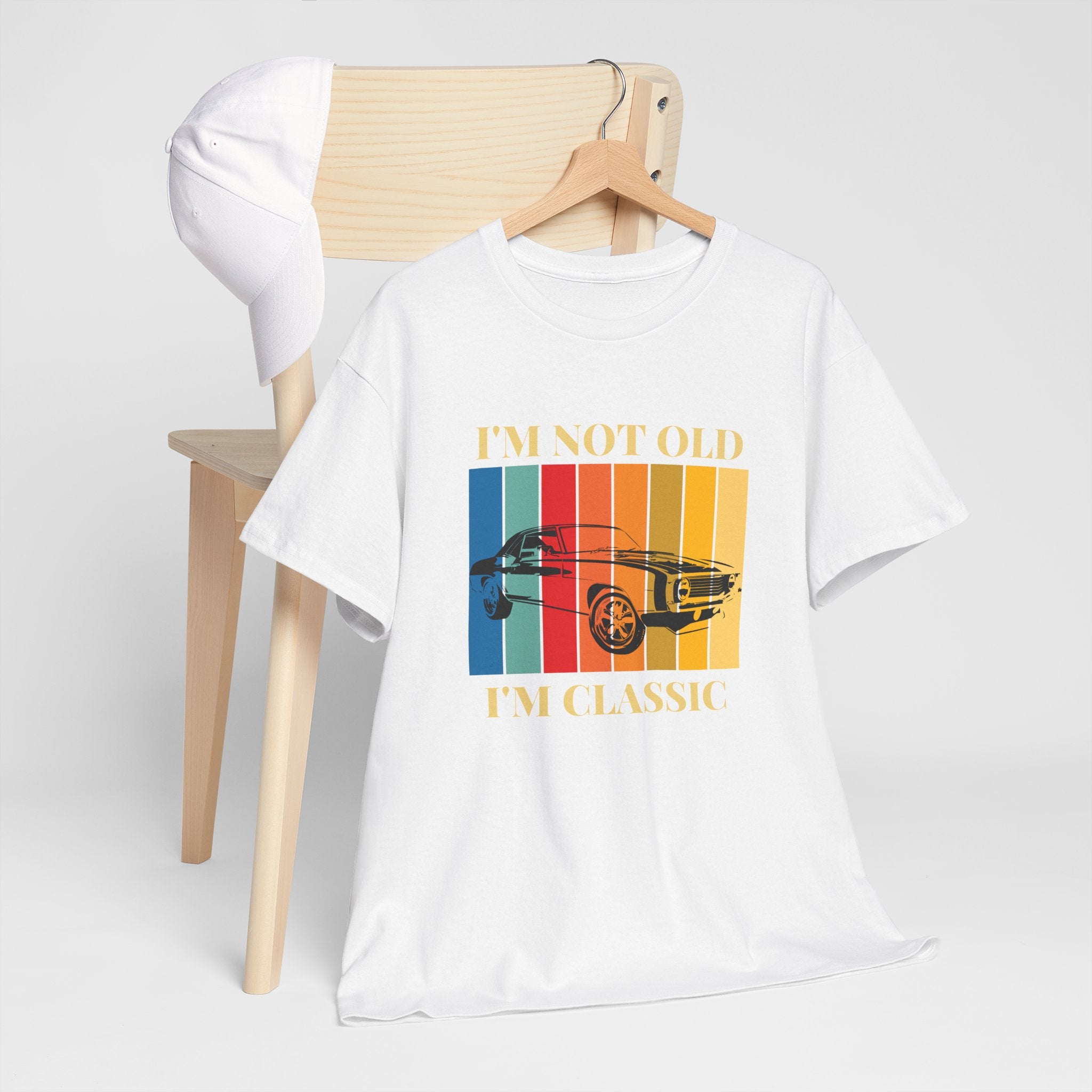 Funny Classic Car Unisex Heavy Cotton Tee - I'm Not Old, I'm Classic, Vintage Car Shirt, Birthday Gift, Retro Car Tee, Unique Gift, Car Enthusiast
