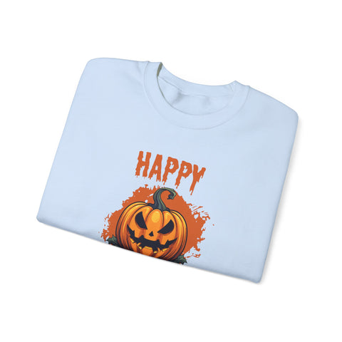 Halloween Pumpkin Crewneck Sweatshirt, Cozy Fall Sweater for Halloween, Unisex Sweatshirt, October Celebration Apparel