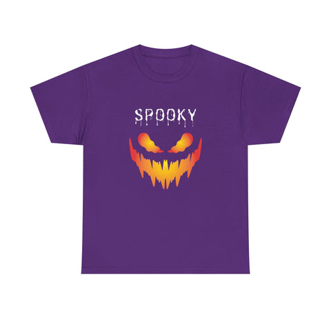Spooky Halloween Tees, Unisex Heavy Cotton Tee for Fall, Ghostly Graphics Shirt, Halloween Apparel