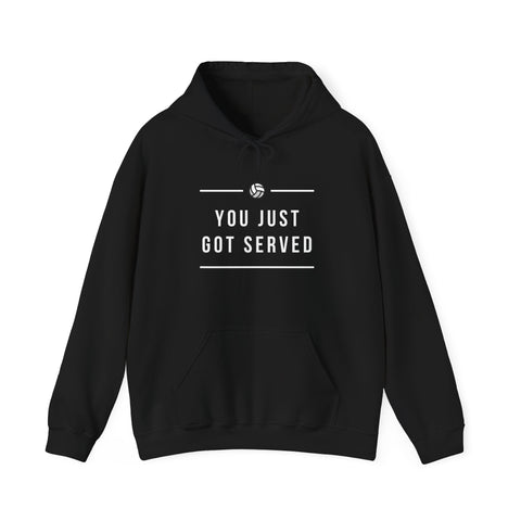 YOU JUST GOT SERVED Unisex Heavy Blend™ Hooded Sweatshirt, Funny Sports Sweatshirt