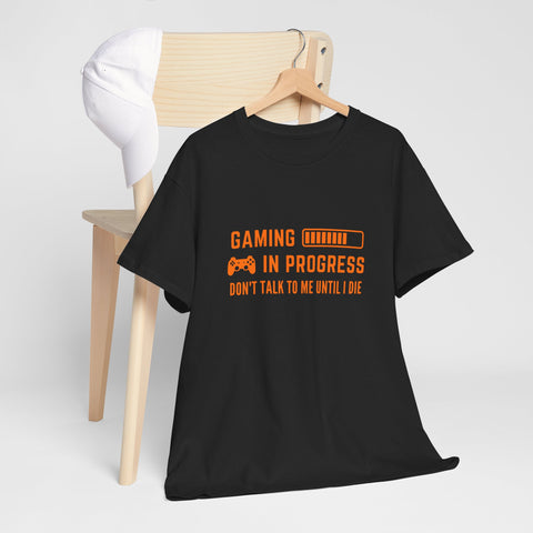 Gaming In Progress Unisex Heavy Cotton Tee, Gamer Gift, Funny Shirt, Birthday Present, Video Game Lover Tee, Casual Wear