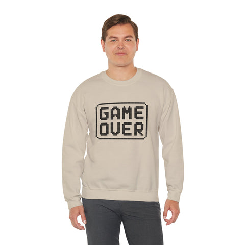 Pixel Art Game Over Sweatshirt, Retro Gaming Sweater, Cozy Unisex Pullover, Perfect Gift for Gamers, Versatile Casual Wear